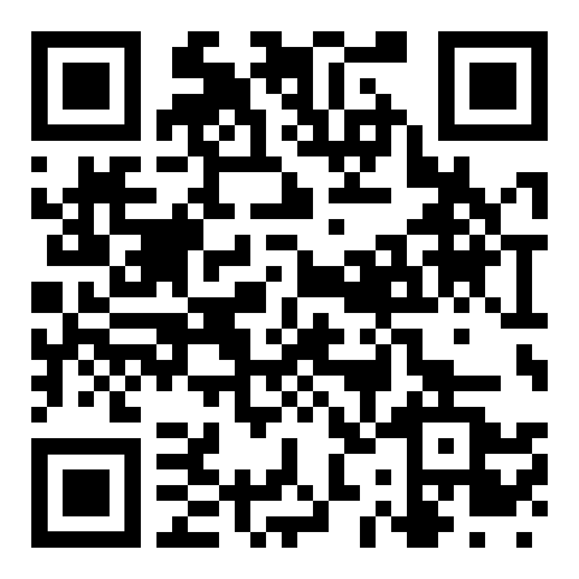 A high-contrast, black-and-white square QR code that links directly to the live, up-to-date version of "A Guide to Interacting With Me" on armandovias.com.